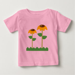 T-shirt Pour Bébé Fleurs jaunes