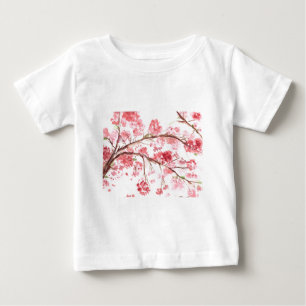 T-shirt Pour Bébé Fleurs roses de cerisier en fleurs Floral Sakura F