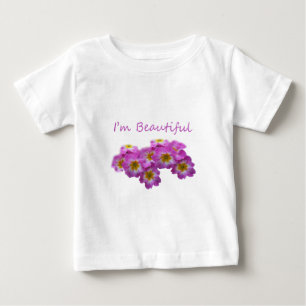 T-shirt Pour Bébé Fleurs violettes, je suis belle