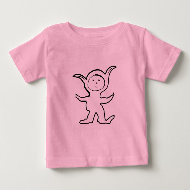 T-shirt Pour Bébé Flexible Pointy Ear Kids Jammies Design (Devant)