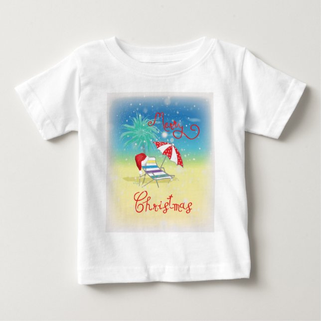 T-shirt Pour Bébé Floride-Noël vacances-Whimsical (Devant)
