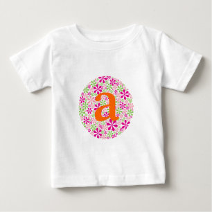 T-shirt Pour Bébé Flower power rose et vert