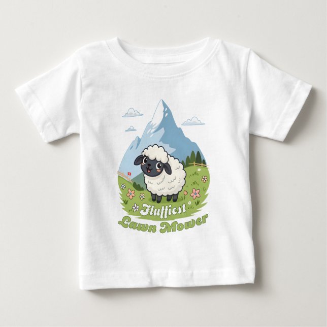 T-shirt Pour Bébé Fluffiest Lawn Mower - Adorable Blacknose Sheep (Devant)