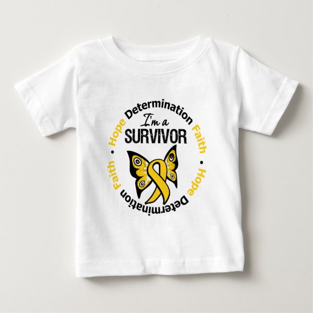 T-shirt Pour Bébé Foi de détermination d'espoir de survivant de (Devant)