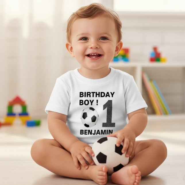 T-shirt Pour Bébé Football 1er anniversaire (Créateur téléchargé)