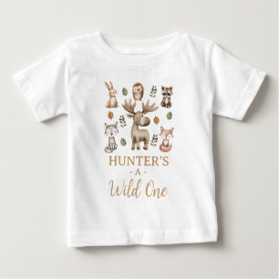 T-shirt Pour Bébé Forêt de Moose moderne Un 1er anniversaire