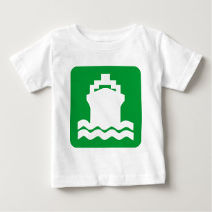 T-shirt Pour Bébé Forme du navire - Vert gris