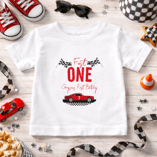T-shirt Pour Bébé Fou Fou Voiture de Course Garçon 1er Anniversaire