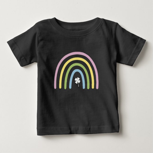 T-shirt Pour Bébé Four Leaf Clover Rainbow St Patrick's Day (Devant)
