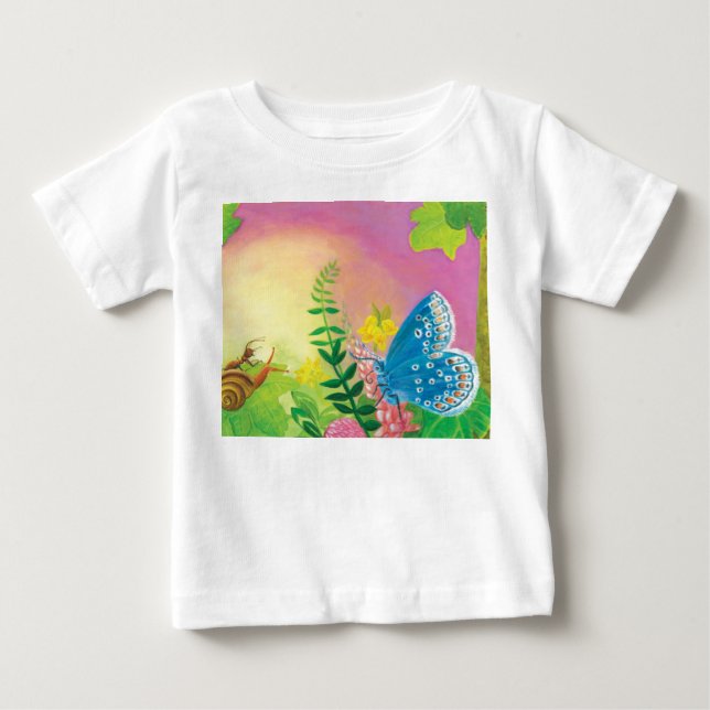 T-shirt Pour Bébé Fourmi, escargot et papillon bleu de Chapman (Devant)
