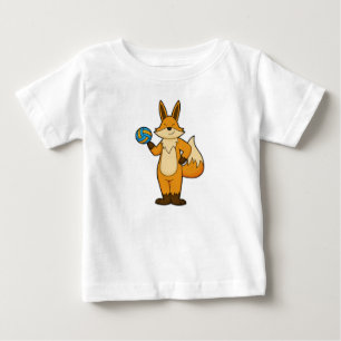 T-shirt Pour Bébé Fox comme joueur de volleyball avec volleyball