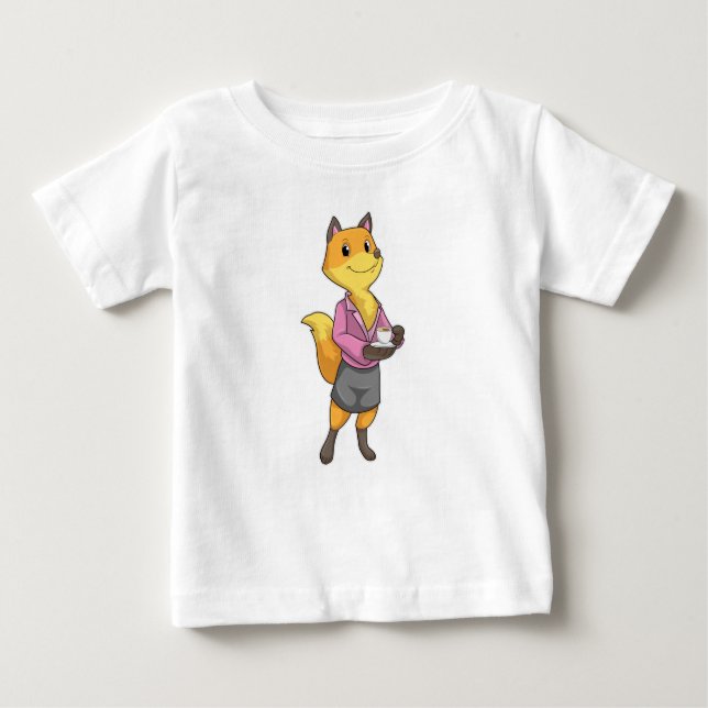 T-shirt Pour Bébé Fox comme secrétaire de la Coupe du café (Devant)