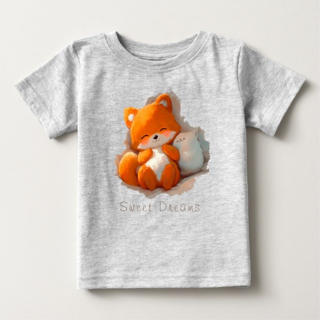 T-shirt Pour Bébé Fox cub anime (Devant)