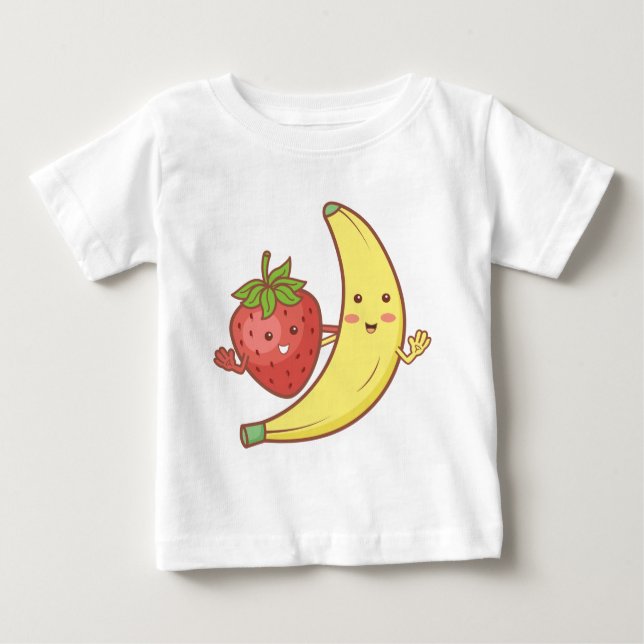 T-shirt Pour Bébé Fraise avec bébé (Devant)