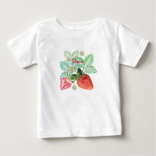 T-shirt Pour Bébé Fraise, baie, rouge, frais, mûr, sucré, nourriture