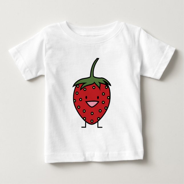 T-shirt Pour Bébé Fraise heureuse (Devant)