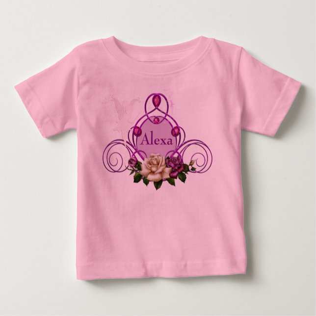T-shirt Pour Bébé Frame Fée Bijoux Coussin Tutu Rose bébé (Devant)