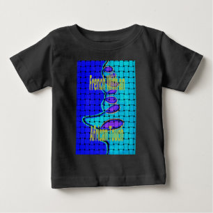 T-shirt Pour Bébé Français Bleu Africain Tissé Abstrait violet forme