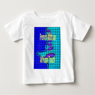 T-shirt Pour Bébé Français Bleu Africain Tissé Abstrait violet forme