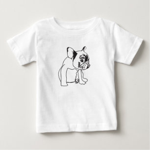 T-shirt Pour Bébé Français Chien Chien Chien Chien Tirage Belle Jers