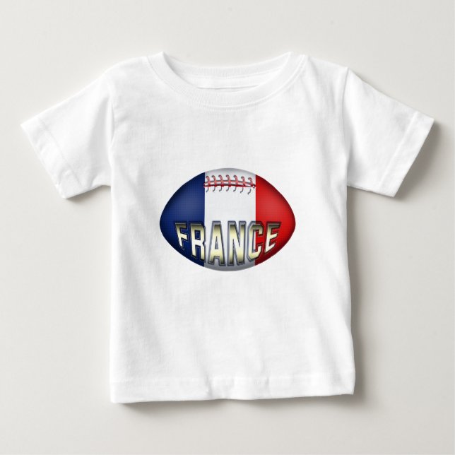 T-shirt Pour Bébé France Rugby Ball (Devant)