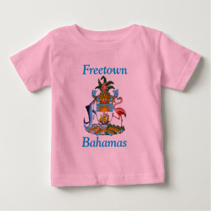 T-shirt Pour Bébé Freetown, Bahamas avec armoiries (Eleuthera)