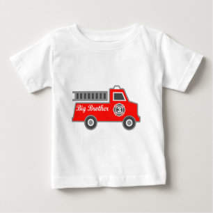 T-shirt Pour Bébé Frère de camion de pompiers