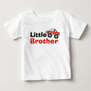 T-shirt Pour Bébé Frère rouge de camion de monstre petit
