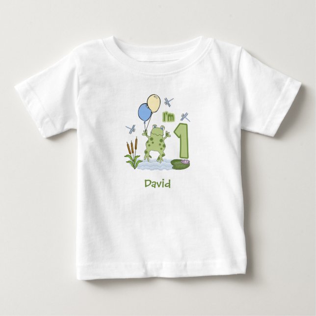 T-shirt Pour Bébé Froggy First Birthday Baby Bodysuit (Devant)
