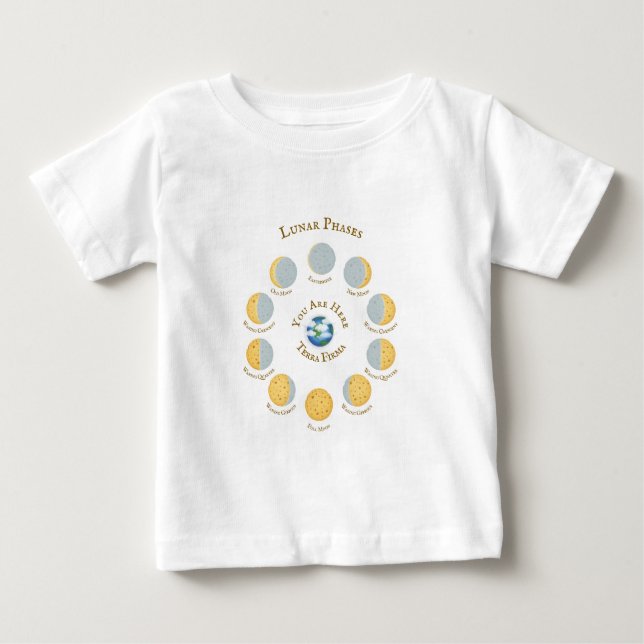 T-shirt Pour Bébé Fromage Lune Fameuse Phases Lunaires Graphique Bla (Devant)