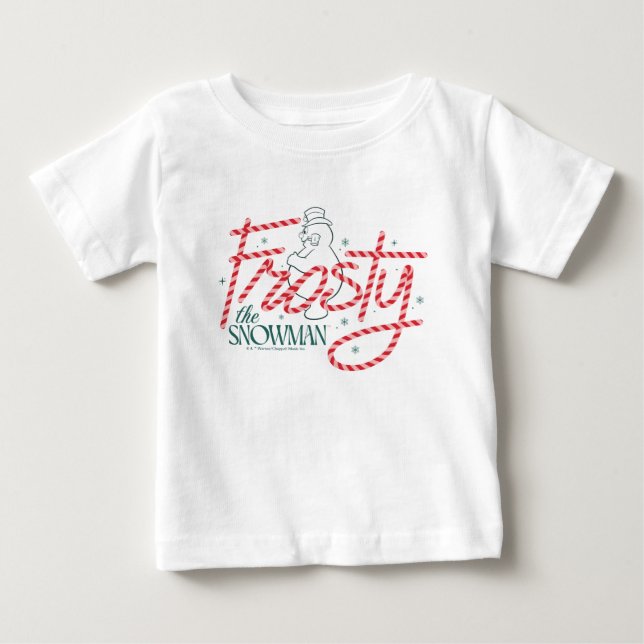T-shirt Pour Bébé Frosty the Snowman Candy Cane Logo (Devant)