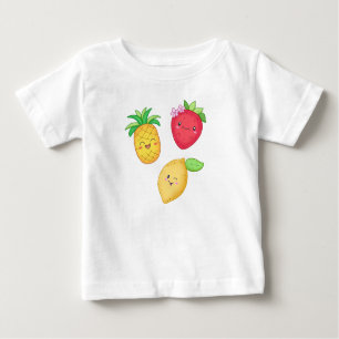 T-shirt Pour Bébé Fruits mignons Fraise citron ananas été