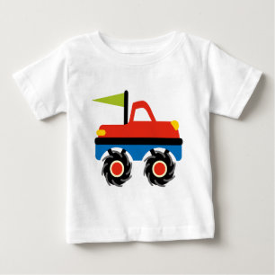 T-shirt Pour Bébé Fun Red Blue Monster Chemises Camion