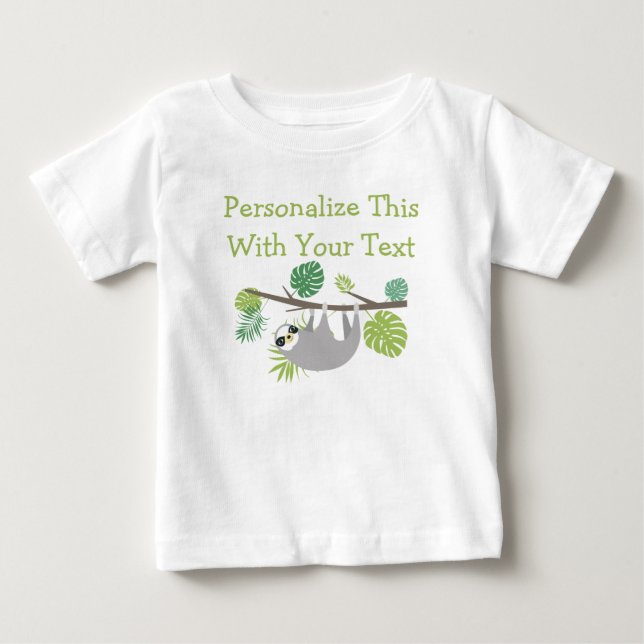 T-shirt Pour Bébé Fun texte personnalisé, crochet de la fente (Devant)