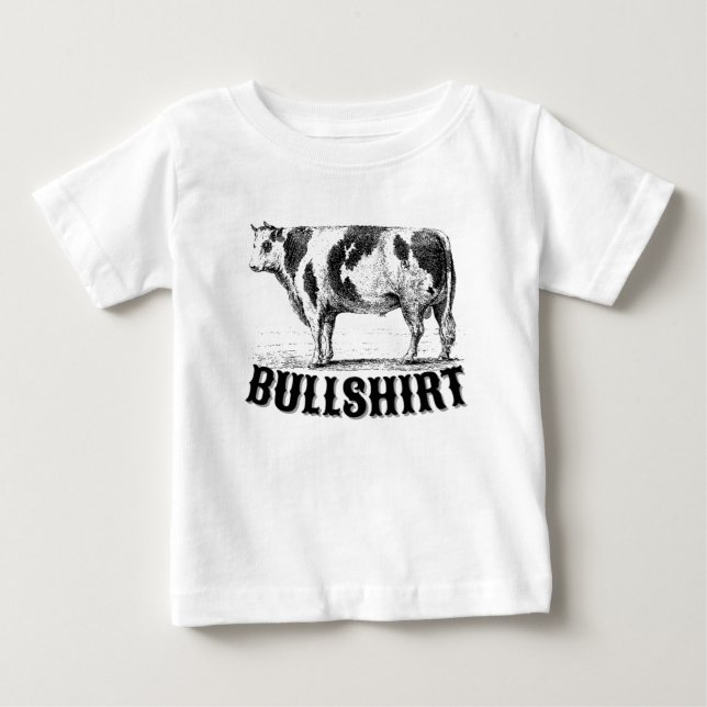 T-shirt Pour Bébé Funky Bullshirt Vache ferme rodéo (Devant)