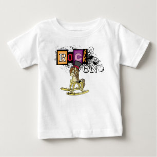 T-shirt Pour Bébé Funny baby rock sur tee de cheval à bascule