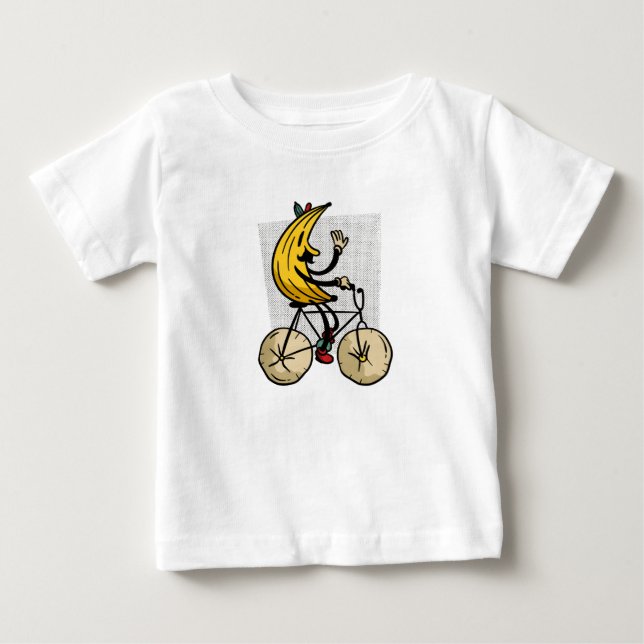 T-shirt Pour Bébé Funny Banana Biker Cartoon Design (Devant)