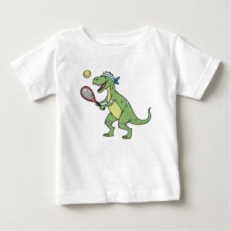 T-shirt Pour Bébé  Funny Cartoon T-Rex Playing Tennis Dinosaur