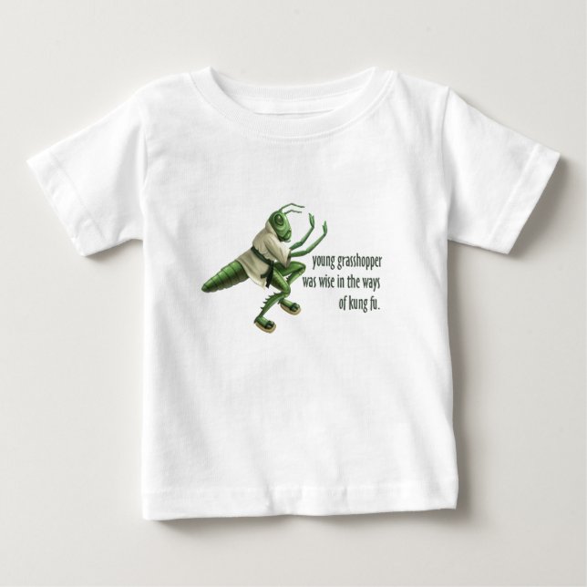 T-shirt Pour Bébé Funny Grasshopper de Kung Fu (Devant)