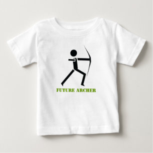 T-shirt Pour Bébé Futur archer avec son arc noir, tir à l'arc vert