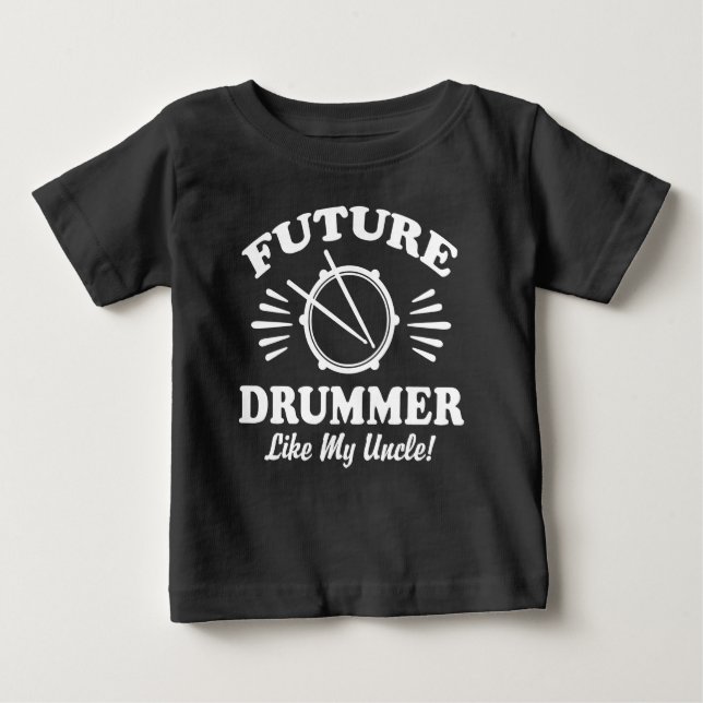T-shirt Pour Bébé Futur Batteur Comme Mon Oncle (Devant)