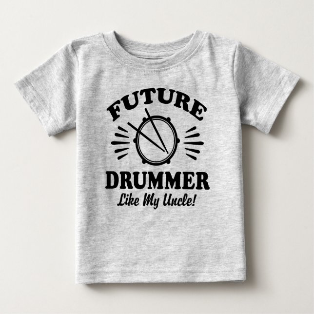 T-shirt Pour Bébé Futur Batteur Comme Mon Oncle (Devant)