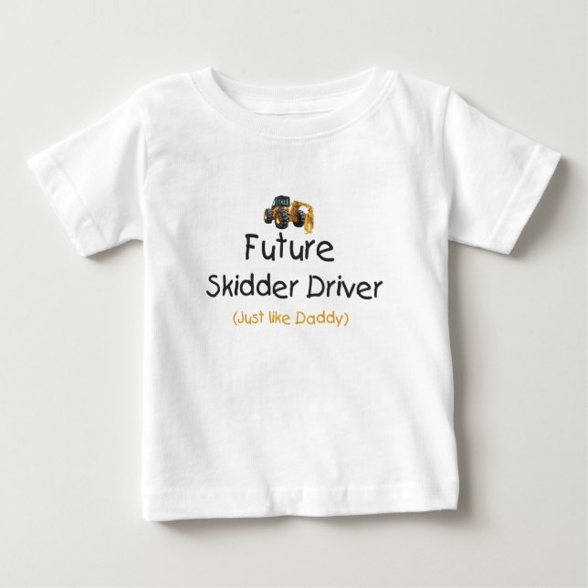 T-shirt Pour Bébé Futur conducteur de treuil (Devant)