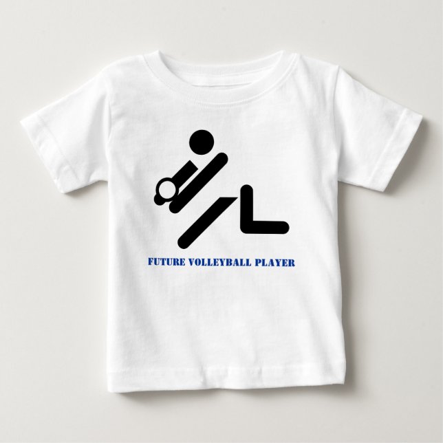 T-shirt Pour Bébé Futur joueur de volley noir, bleu coutume (Devant)
