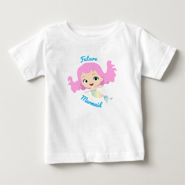 T-shirt Pour Bébé Futur Mermaid Mignon Dessin Animé (Devant)