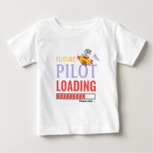 T-shirt Pour Bébé Futur pilote Chargement d'Humour Personnalisé Garç