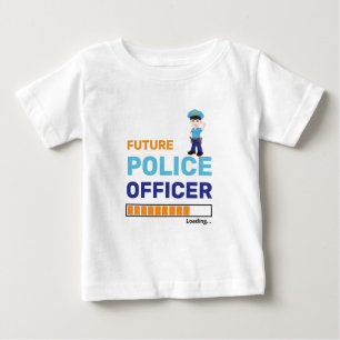 T-shirt Pour Bébé Futur policier Chargement Moderne Personnalisé