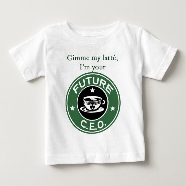 T-shirt Pour Bébé Futur Président de chaîne de café (Devant)