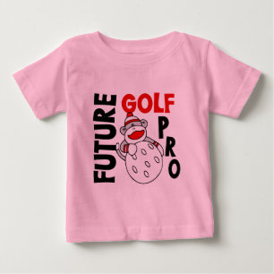 T-shirt Pour Bébé Futur singe de chaussette de professionnel de golf