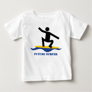 T-shirt Pour Bébé Futur surfer, surfer sur une planche de surf perso